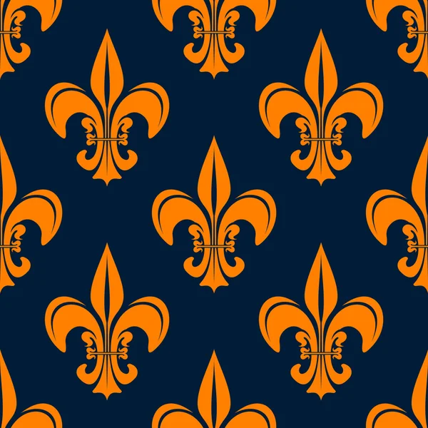 Orange vintage fleur-de-lis sømløse mønster – Stock-vektor