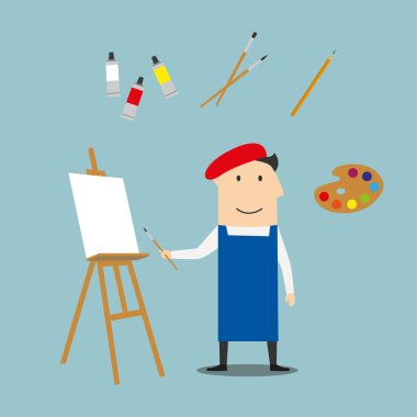 Artist or craftsman with art elements