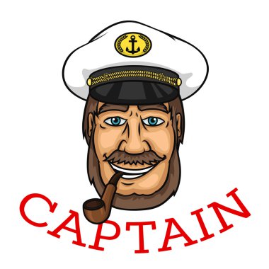Bearded captain with pipe and white cap