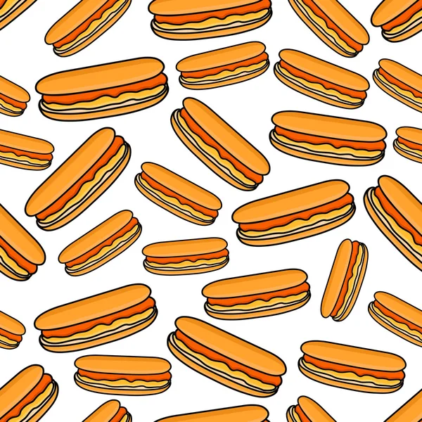 Modello senza soluzione di continuità di hot dog — Vettoriale Stock