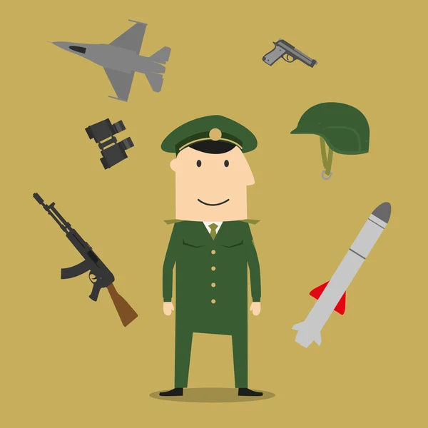Exército, soldado e objetos militares — Vetor de Stock