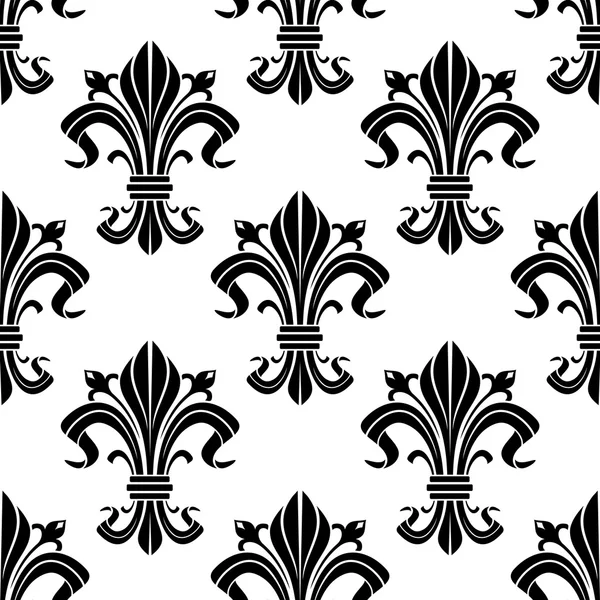 Motif floral médiéval français sans couture — Image vectorielle