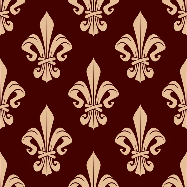 Lys marron et beige motif sans couture — Image vectorielle