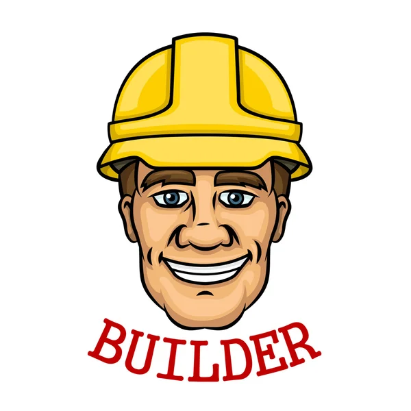 Smiling builder man in hard hat — ストックベクタ