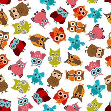 Renkli baykuşlar sorunsuz desen