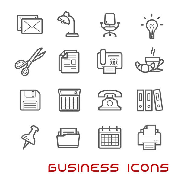 Business and office thin line icons — Stock Vector