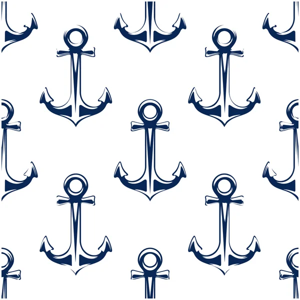 Ancrages nautiques rétro motif sans couture — Image vectorielle