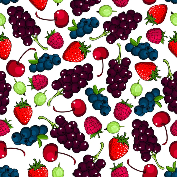Frutas frescas frutas sem costura padrão — Vetor de Stock