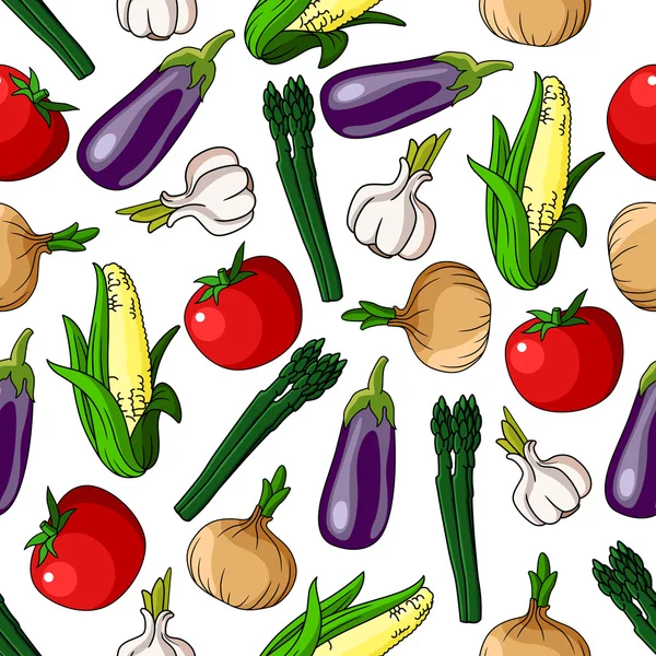 Patrón inconsútil colorido de verduras — Vector de stock