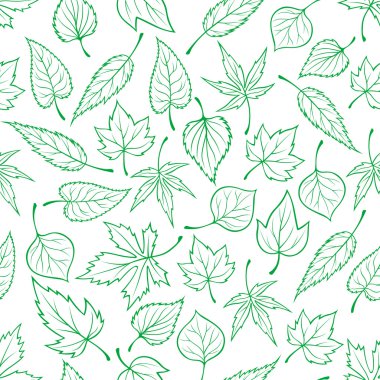 Zümrüt yeşili yapraklar dikişsiz desen