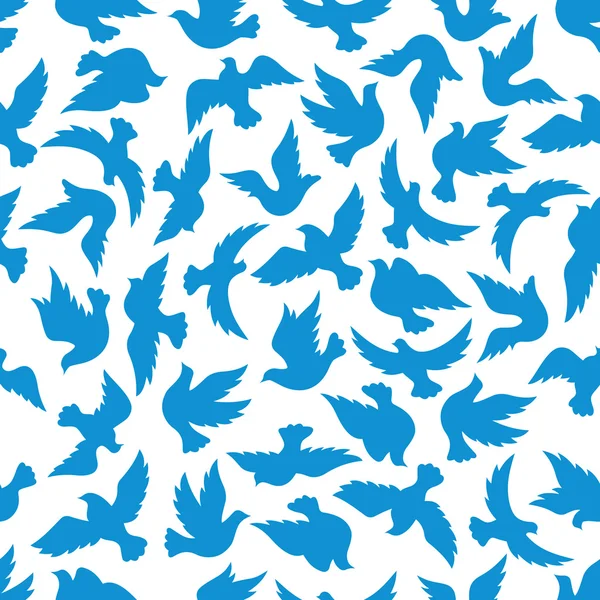 Vliegende duif vogels naadloze patroon — Stockvector