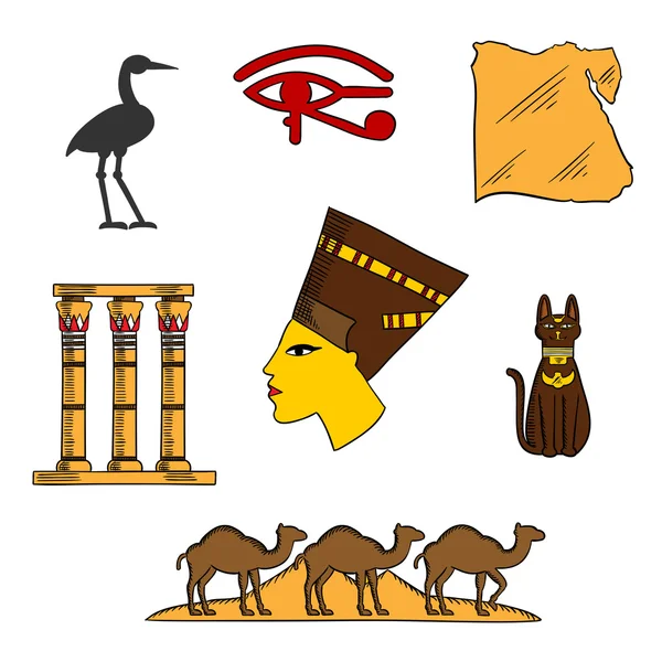 Символи єгипетської релігії та культури — стоковий вектор