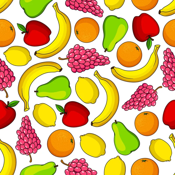 Colorful tropical fruits seamless pattern — Stock Vector