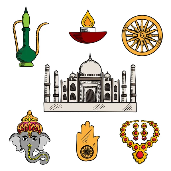 Hint kültür ve dinin kutsal kişilerin resmi — Stok Vektör