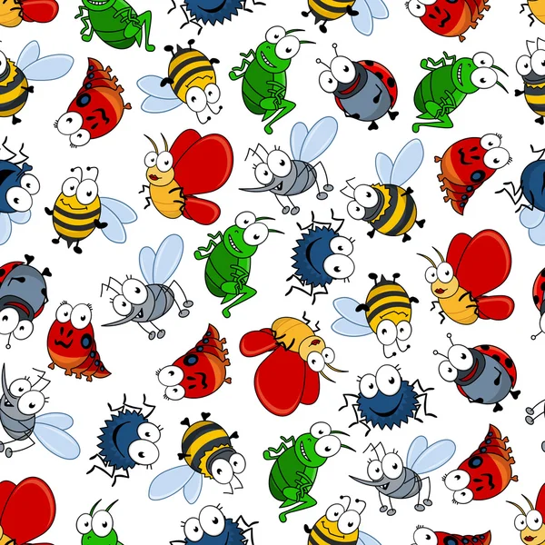 Colorful seamless pattern of insects — Stock Illustration Colorful seamless pattern of insects Vector Graphics
