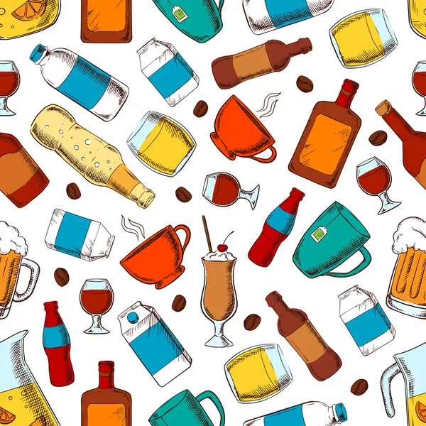 Modèle d'alcool et de boissons non alcoolisées — Image vectorielle