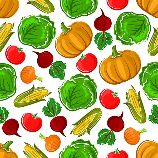 Vzor bezešvé zralé podzimní zeleninou — Stockový vektor