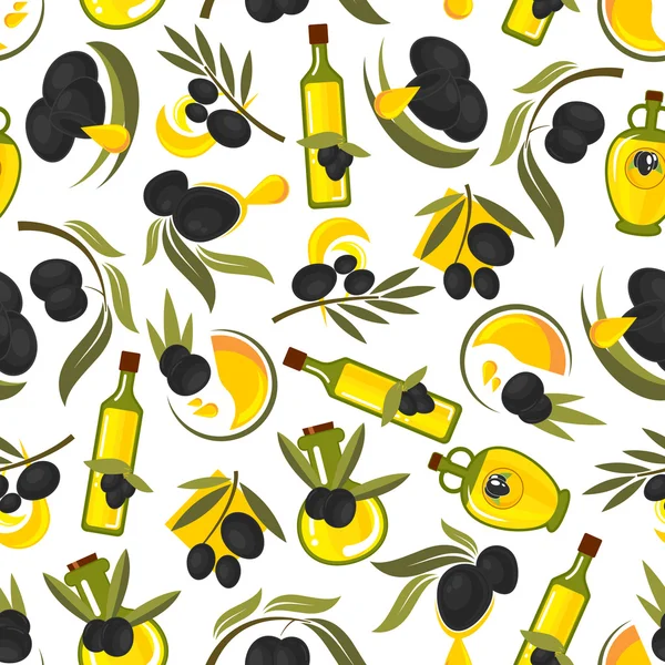 Healthful olive oil seamless pattern — Stock vektor