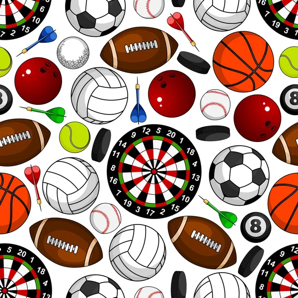 Seamless pattern with sport items — Stock Vector