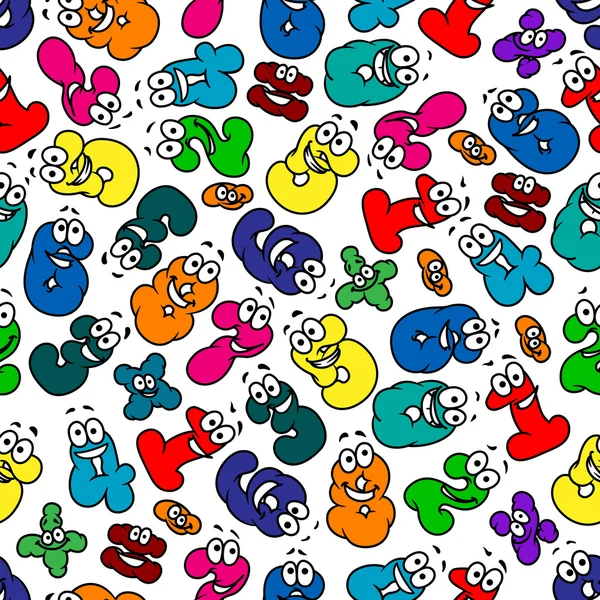 Cartoon Bubble nummers naadloze patroon — Stockvector
