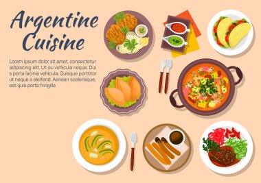 Authentic dishes of argentine cuisine clipart