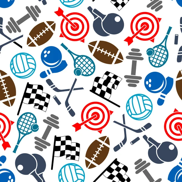 Sport items color seamless pattern — Stock Vector