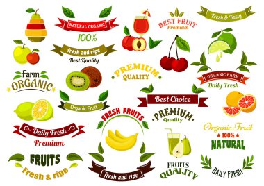 Olgun çiftlik meyve tasarım elemanları