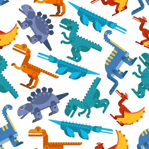 Jurassic dinozorların renkli dikişsiz desen — Stok Vektör
