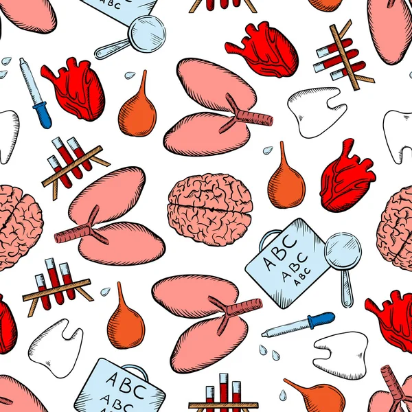 Healthcare seamless pattern with objects — Stock vektor