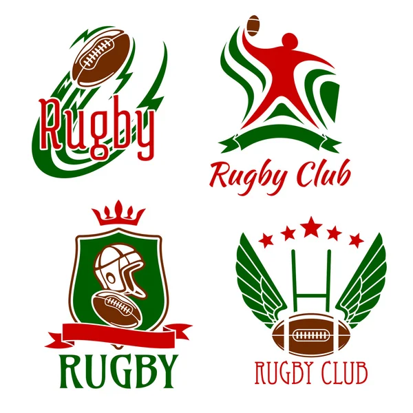 Rugby game symbols for sporting design — Stock Vector