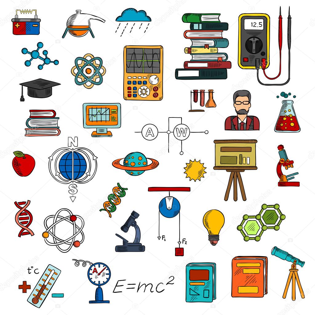 Science colorful sketches for education design ⬇ Vector Image by
