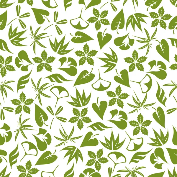 Retro seamless pattern of pale green leaves — Stock Vector