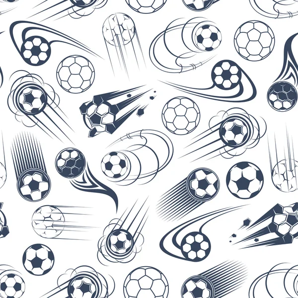 Football or soccer balls seamless pattern — Stock Vector