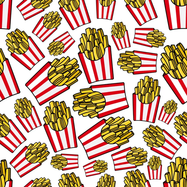 Paper boxes of french fries seamless pattern — Stock vektor