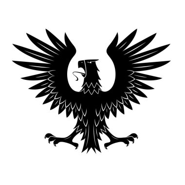 Kanatsembolü lü siyah heraldic kartal