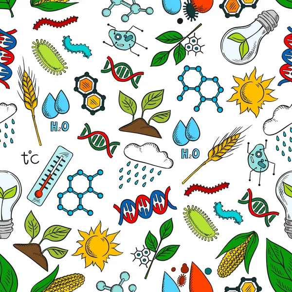 Agricultura, ciencia, genética sin fisuras — Vector de stock