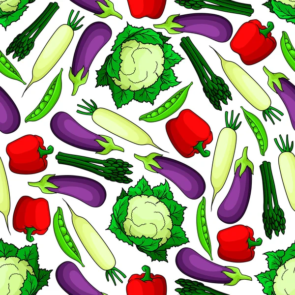 シームレスな有機新鮮な野菜パターン — ストックベクタ