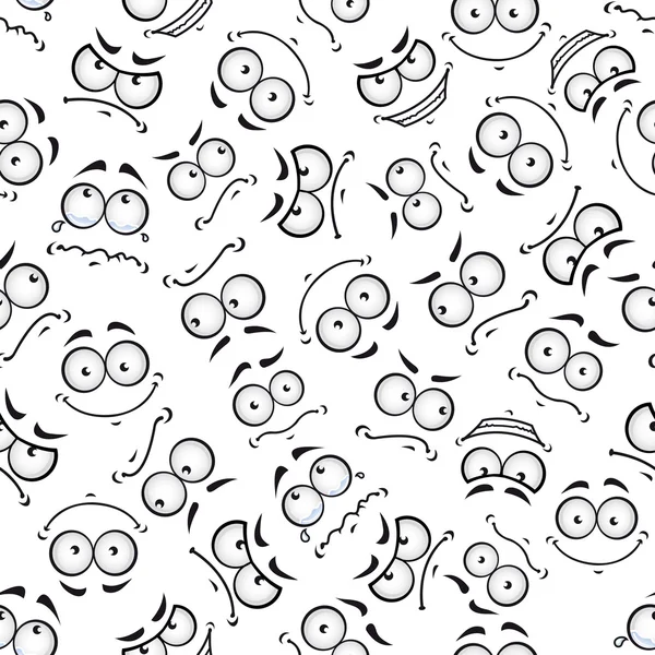 Naadloze cartoon emoticon gezichten patroon — Stockvector