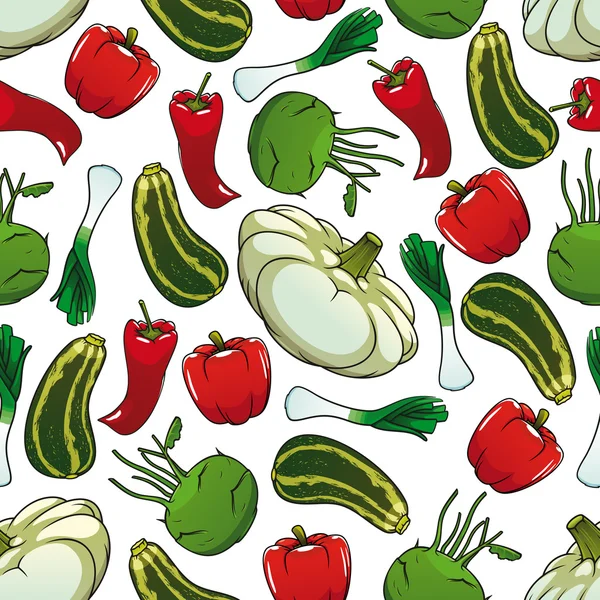 Taze sebzelerin renkli dikişsiz deseni — Stok Vektör