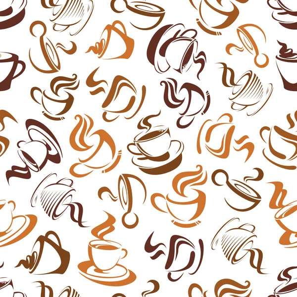 Krämig cappuccino kaffe seamless mönster — Stock vektor