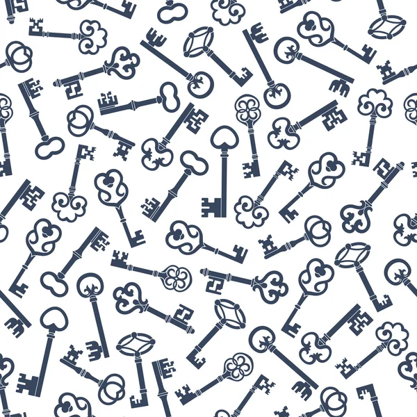 Old skeleton keys seamless pattern background — Stock Vector