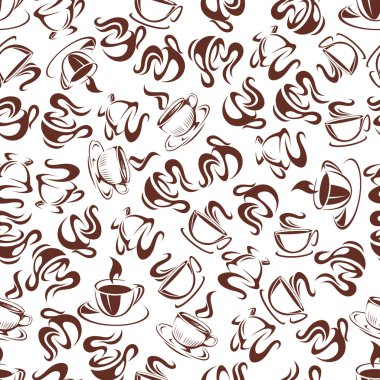 Coffee, hot chocolate, cappuccino seamless pattern