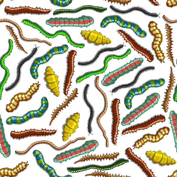 Modello di insetti striscianti colorati senza soluzione di continuità — Vettoriale Stock