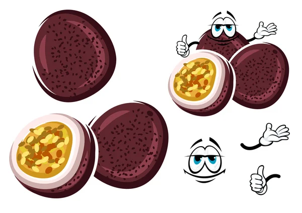 Exotic brazilian passion fruit cartoon character — 图库矢量图片