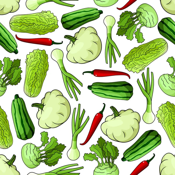 Cartoon Spring grönsaker sömlösa mönster — Stock vektor