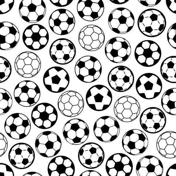 Jeu de football modèle sans couture avec des balles de football — Image vectorielle