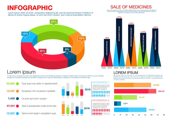 Healthcare, medicine, pharmacology infographics — Stockvector