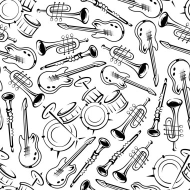 Dikişsiz caz müzik aletleri deseni