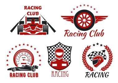 Yarış kulübü, motor sporları yarışma simgeleri tasarım