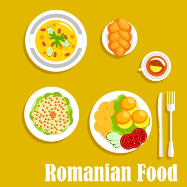 Authentic vegetarian dinner of romanian cuisine